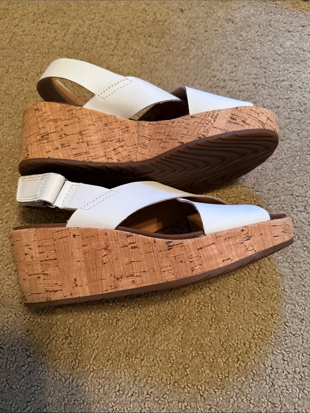 Clarks Cushion White Slingback Sandals 6.5 - Picture 6 of 9